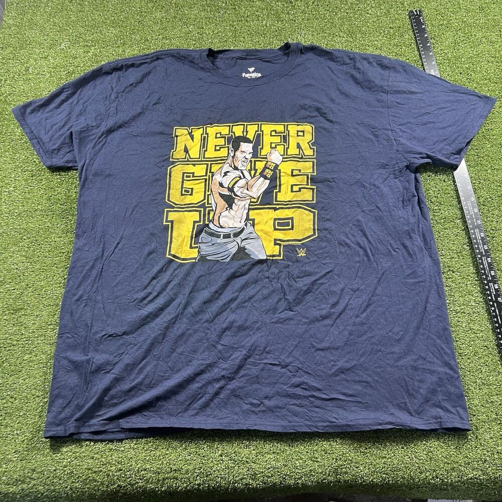 WWE John Cena Never Give Up T-Shirt Men's 3XL Navy Fanatics NWOT